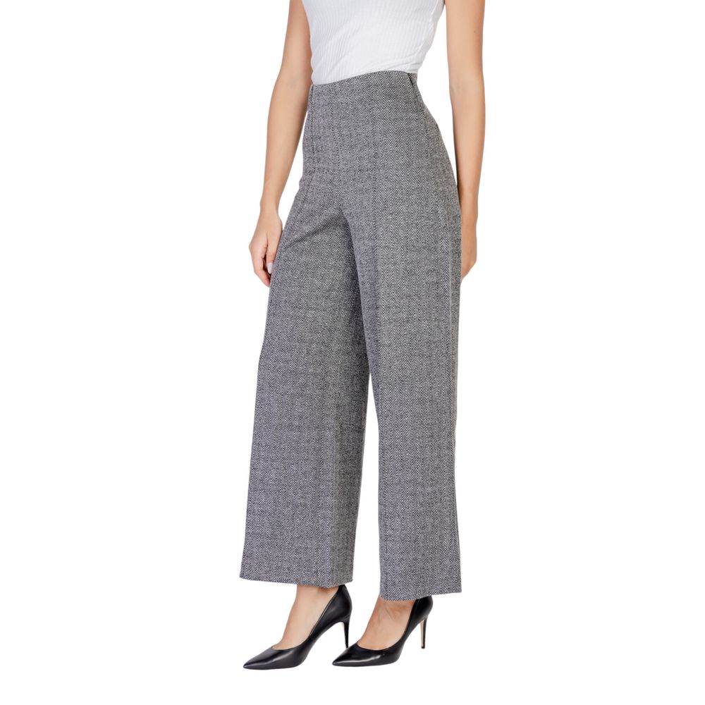 ICHI Black Polyester Casual Pants