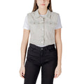 Only Light Blue Cotton Sleeveless Jacket