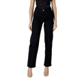 ICHI Black Cotton Relaxed Fit Jeans