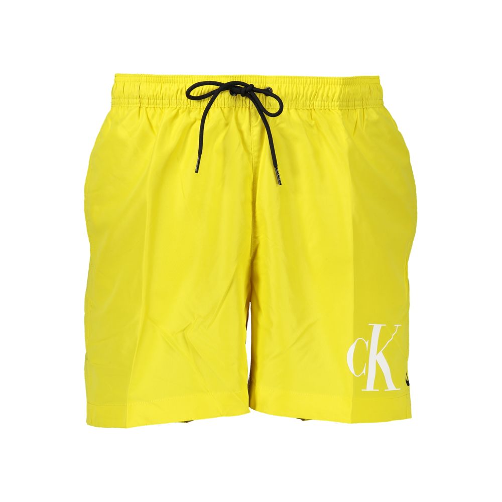 Calvin Klein Yellow Polyester Swim Shorts