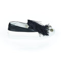 Mr&Mrs Italy Black Leather Women Slip-On Shoe