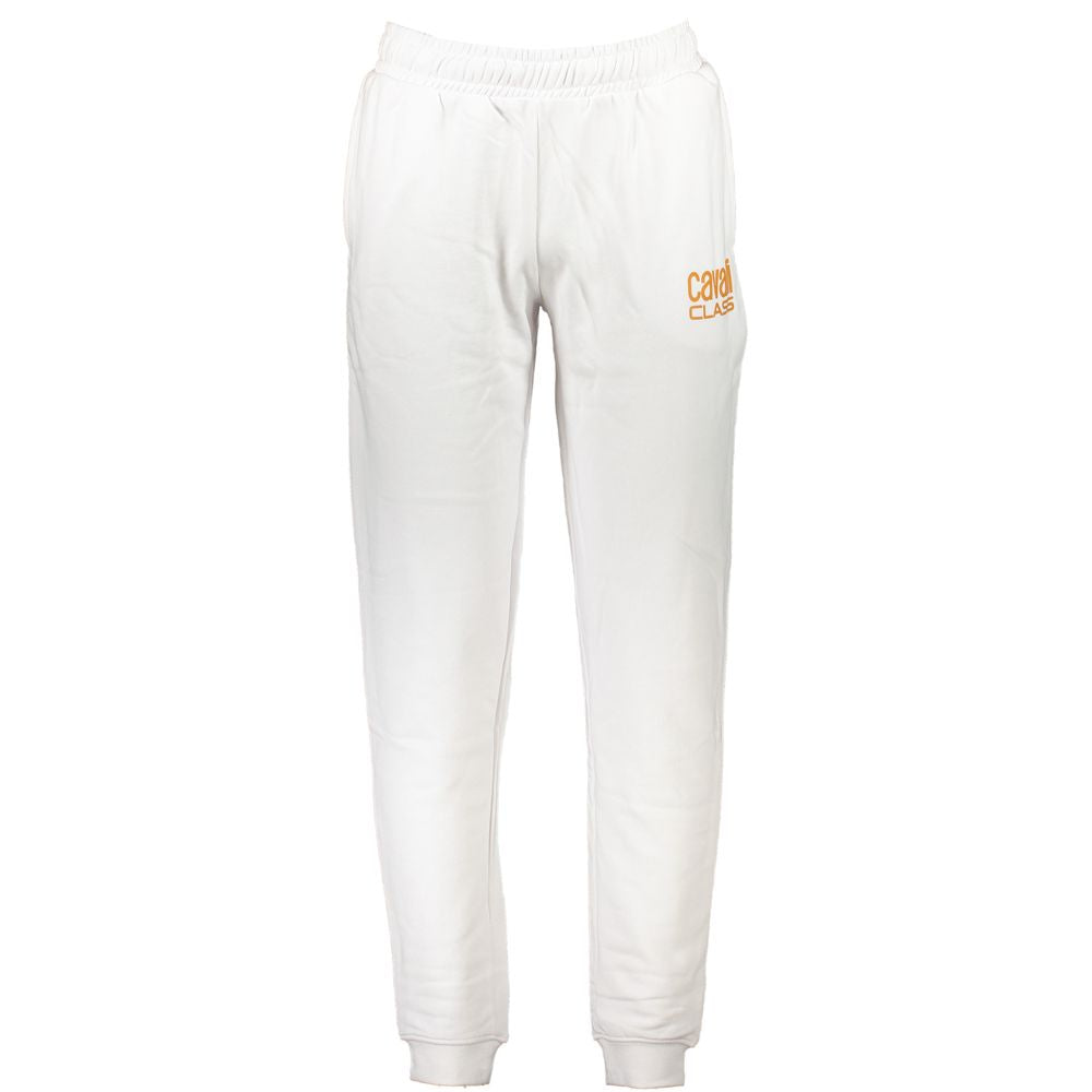 Cavalli Class Bianco Cotton Men Hoodie