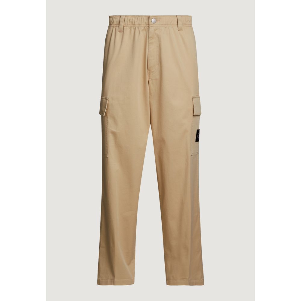 Calvin Klein Jeans Beige Recycled Cotton Casual Pants