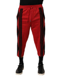 Dolce & Gabbana Red Embroidered Casual Cropped Trouser Pants
