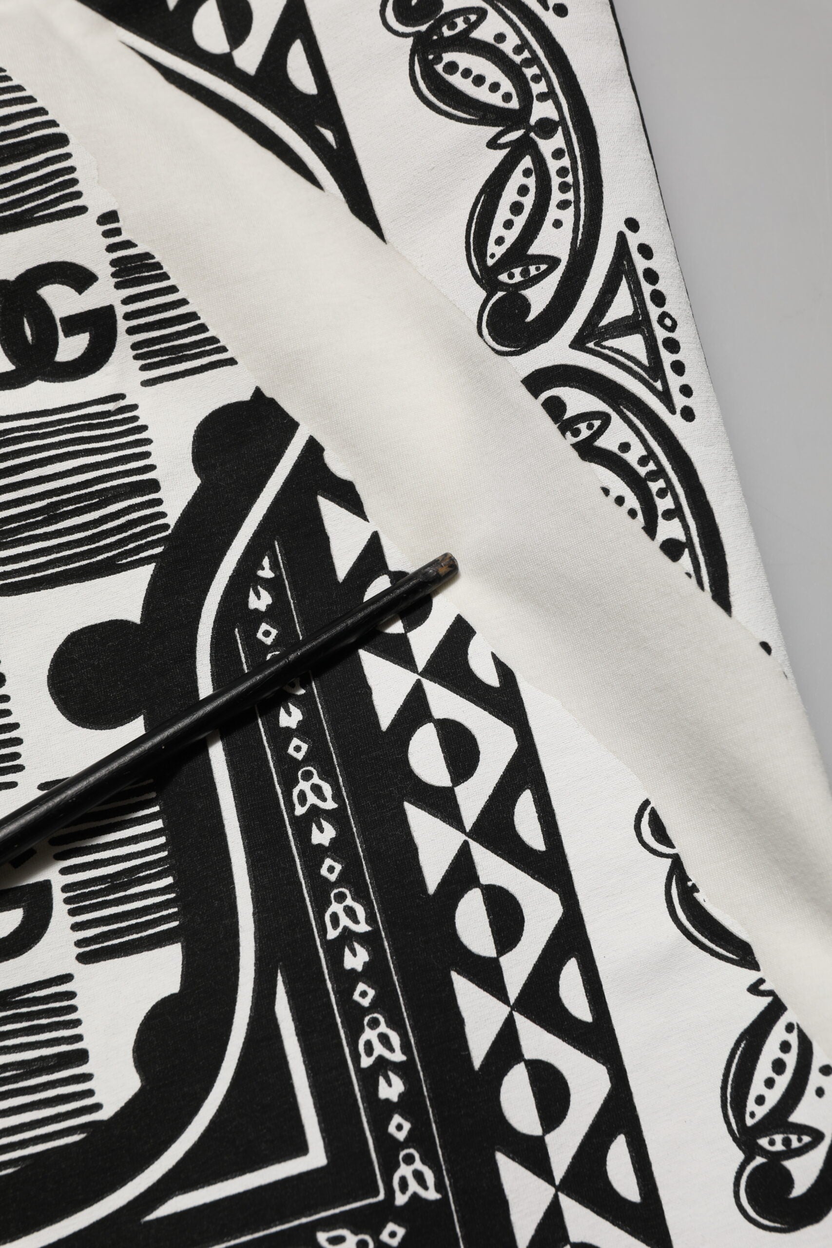 Dolce & Gabbana White Cotton Logo Bandana Print Men T-shirt