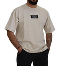 Dolce & Gabbana Ivory Cotton Ivory Printed Crewneck