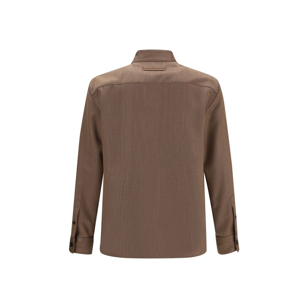 ZEGNA Brown Wool Coat