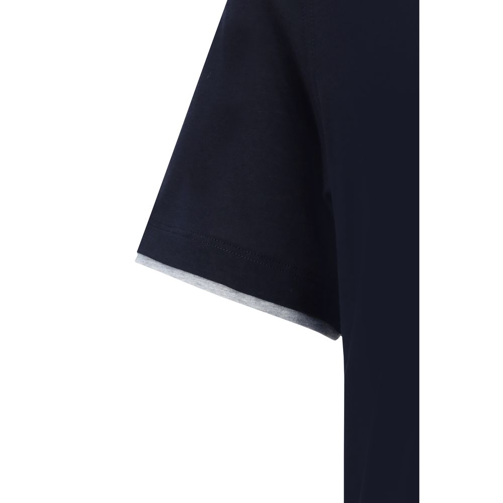 Brunello Cucinelli Blue Cotton T-Shirt