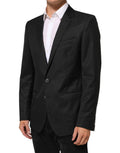 Dolce & Gabbana Dark Gray Single Breasted Men Coat MARTINI Blazer