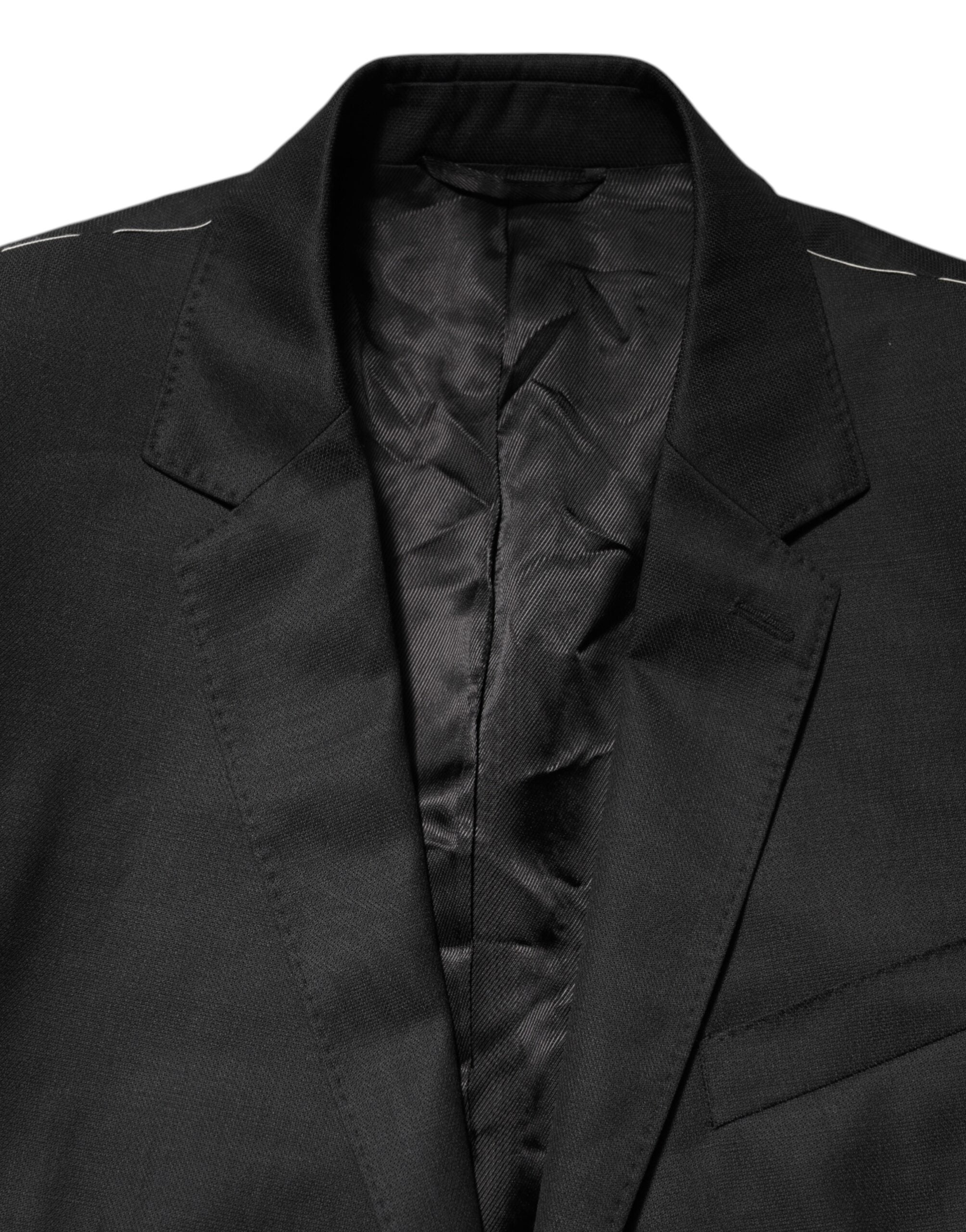 Dolce & Gabbana Dark Gray Single Breasted Men Coat MARTINI Blazer