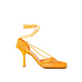 Bottega Veneta Orange Fabric And Leather High Heel Pumps
