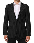 Dolce & Gabbana Dark Gray Stripes MARTINI 1 Button Suit Blazer
