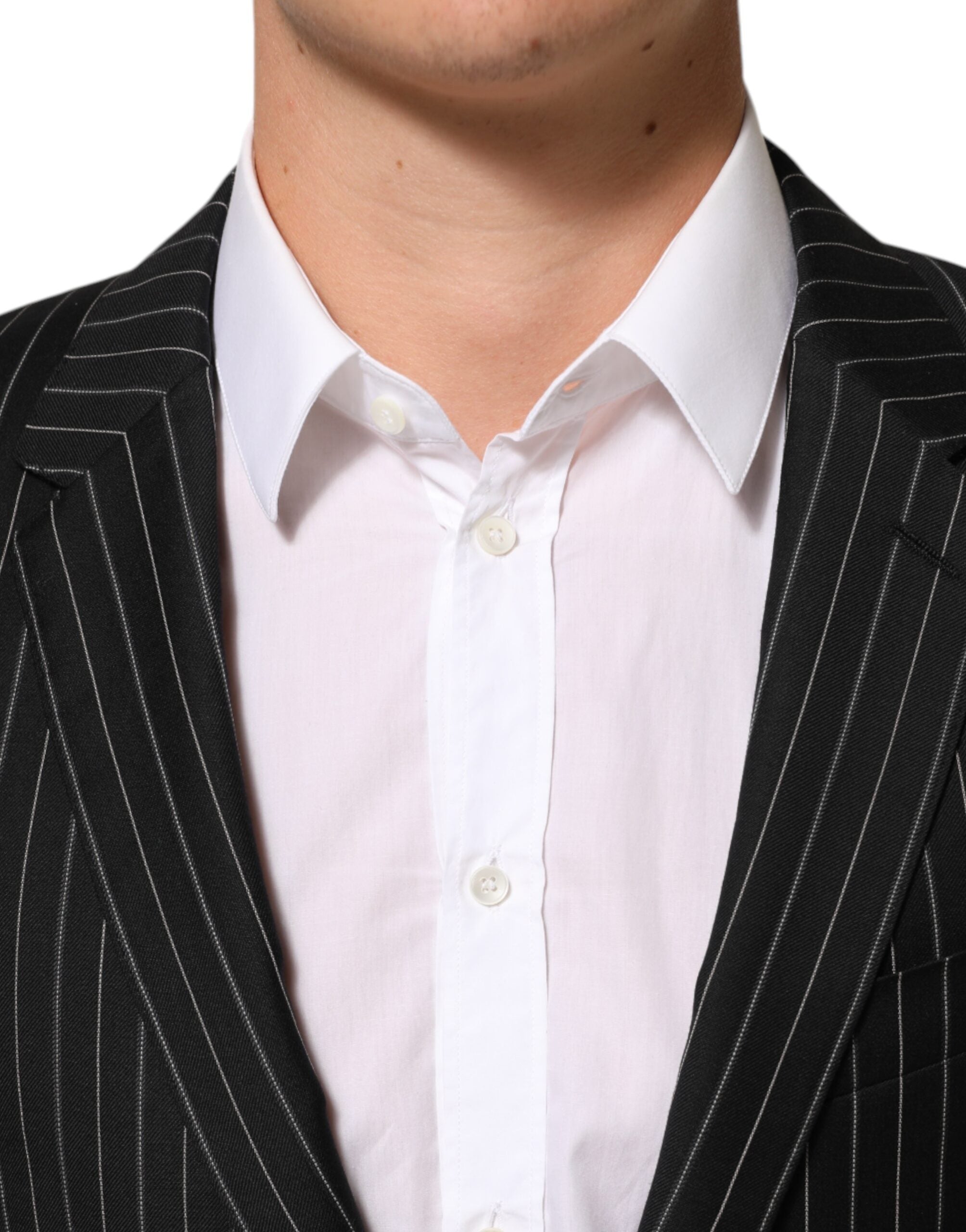 Dolce & Gabbana Dark Gray Stripes MARTINI 1 Button Suit Blazer