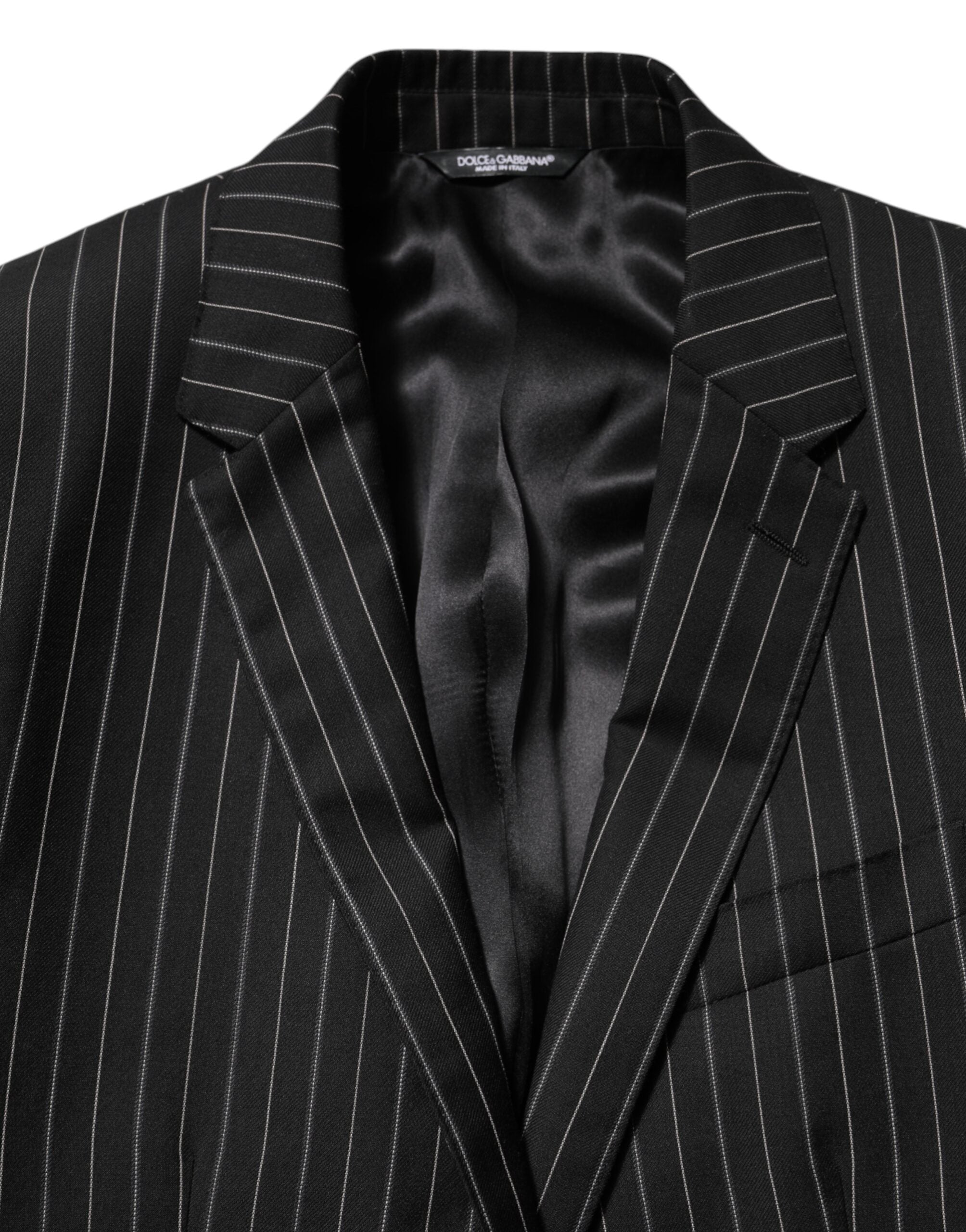 Dolce & Gabbana Dark Gray Stripes MARTINI 1 Button Suit Blazer