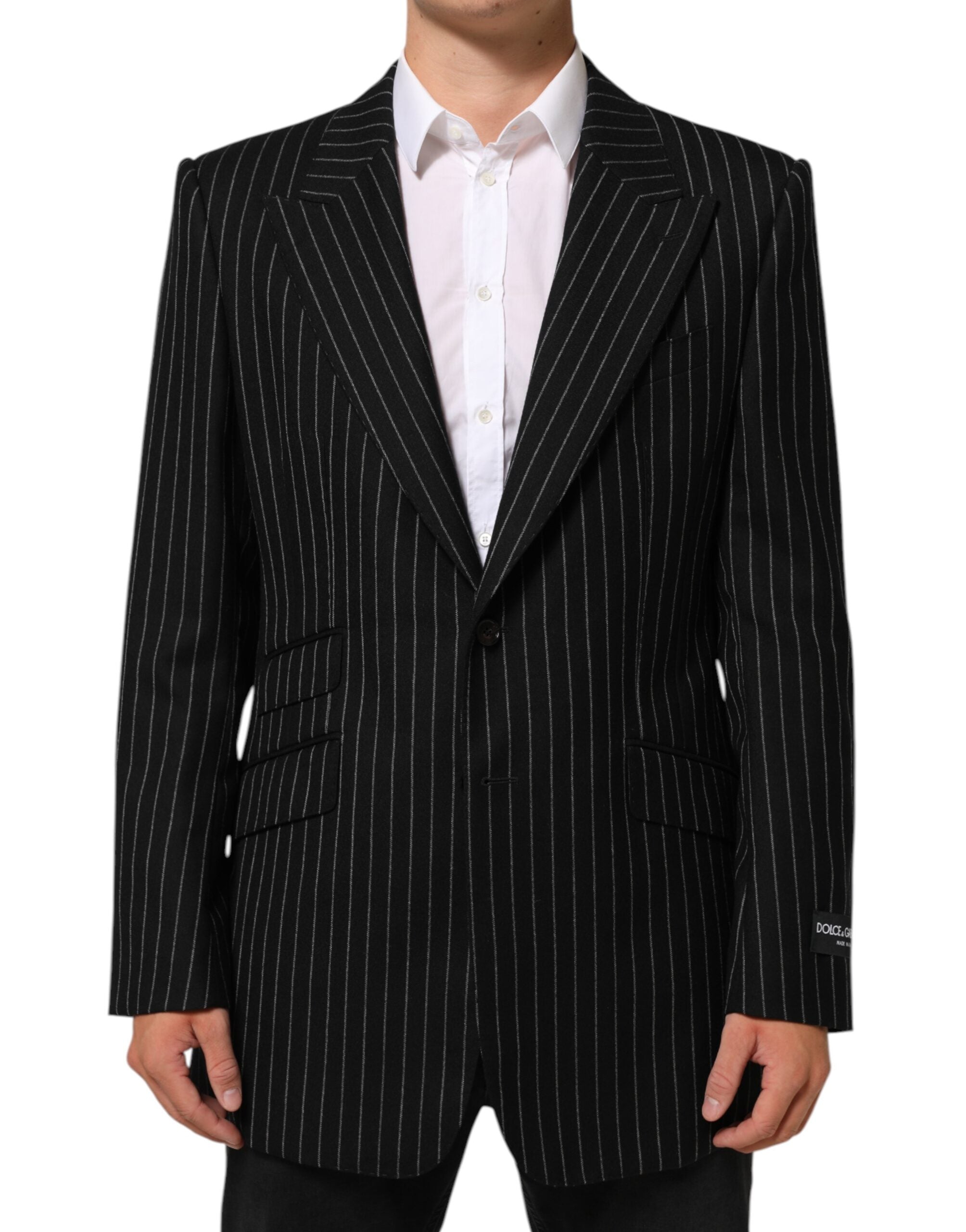 Dolce & Gabbana Dark Gray Stripes 2 Buttons Suit Jacket Blazer