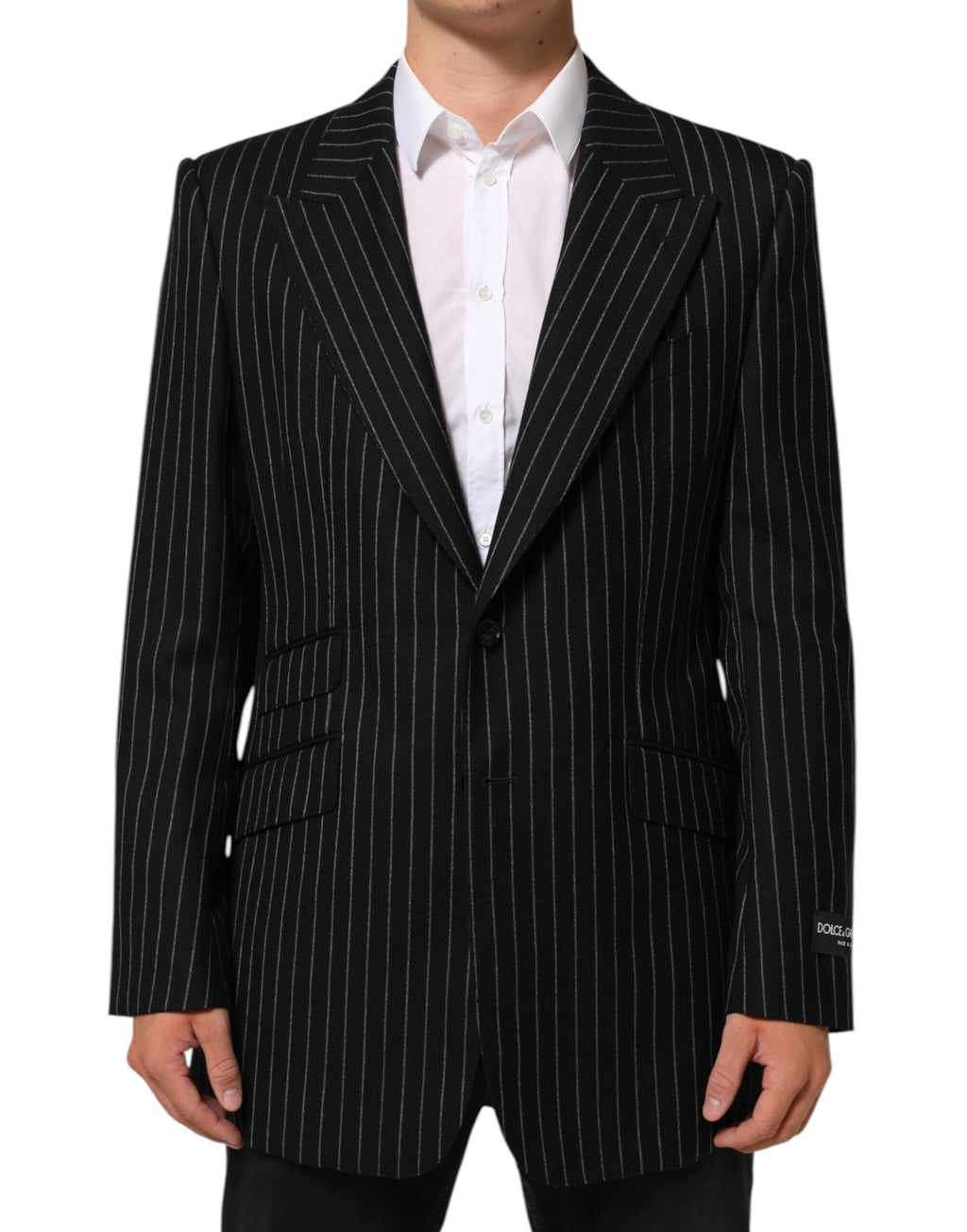 Dolce & Gabbana Dark Gray Stripes 2 Buttons Suit Jacket Blazer