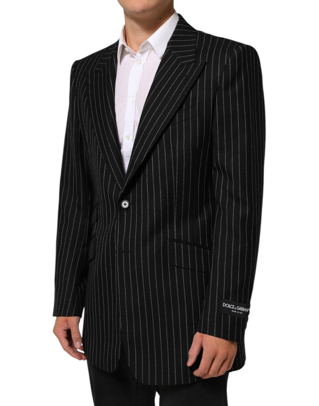 Dolce & Gabbana Dark Gray Stripes 2 Buttons Suit Jacket Blazer