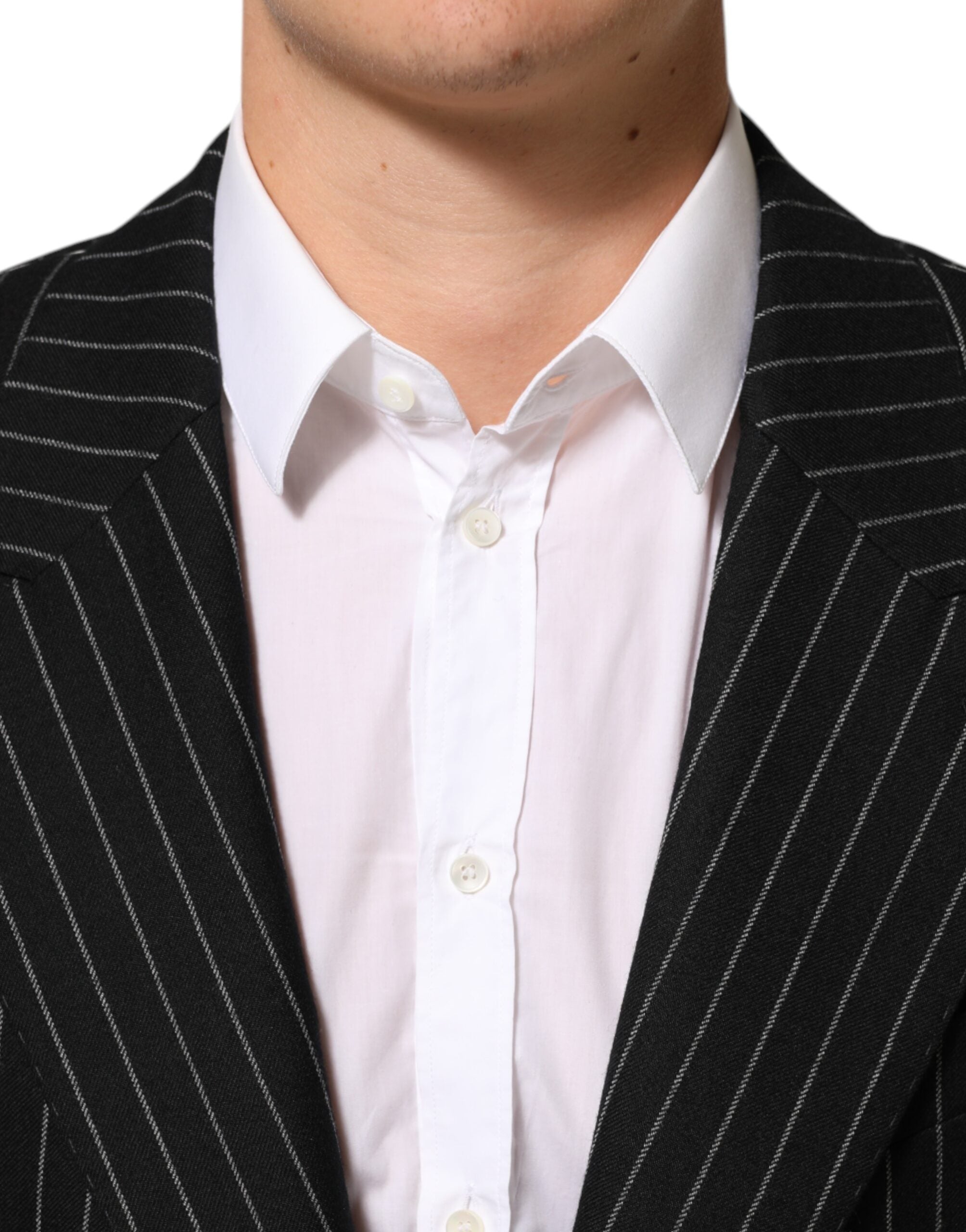 Dolce & Gabbana Dark Gray Stripes 2 Buttons Suit Jacket Blazer