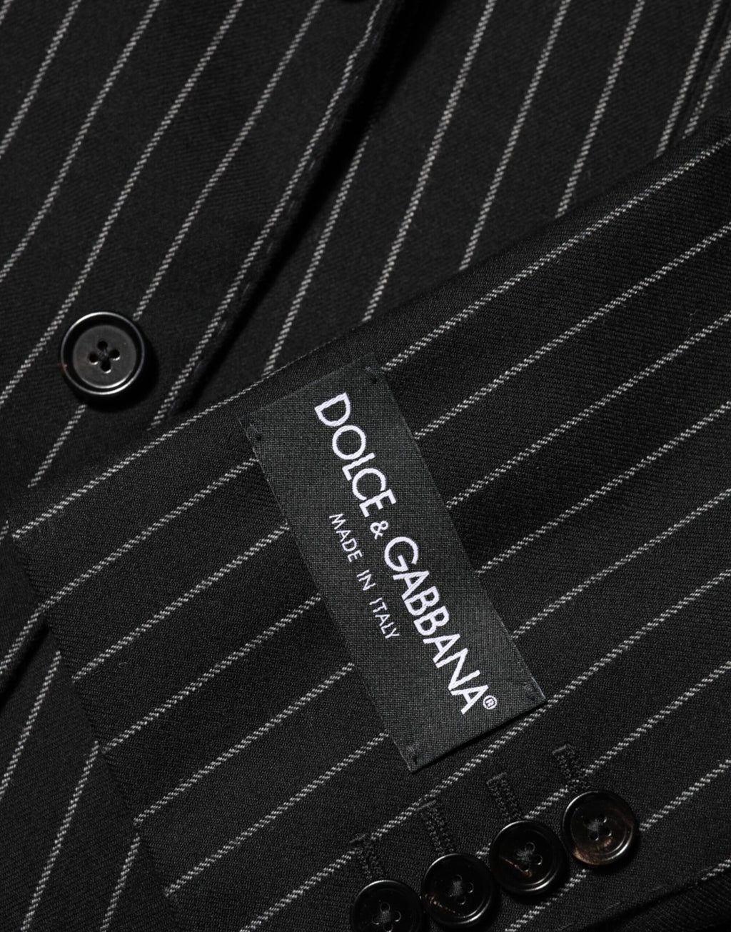 Dolce & Gabbana Dark Gray Stripes 2 Buttons Suit Jacket Blazer