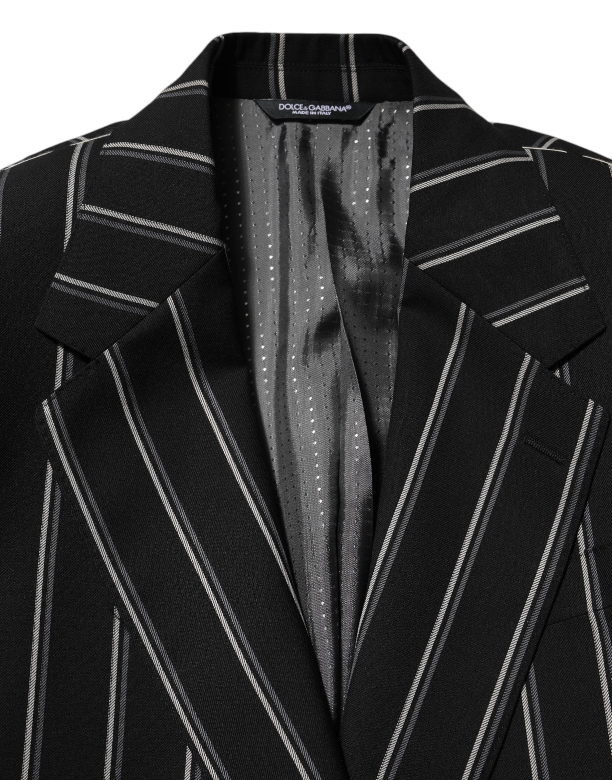 Dolce & Gabbana Dark Gray Stripes SICILIA 1 Button Suit Blazer