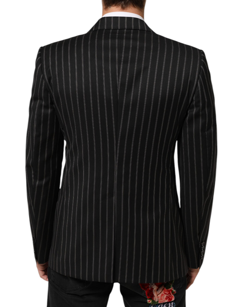 Dolce & Gabbana Dark Gray Stripes SICILIA 1 Button Suit Blazer