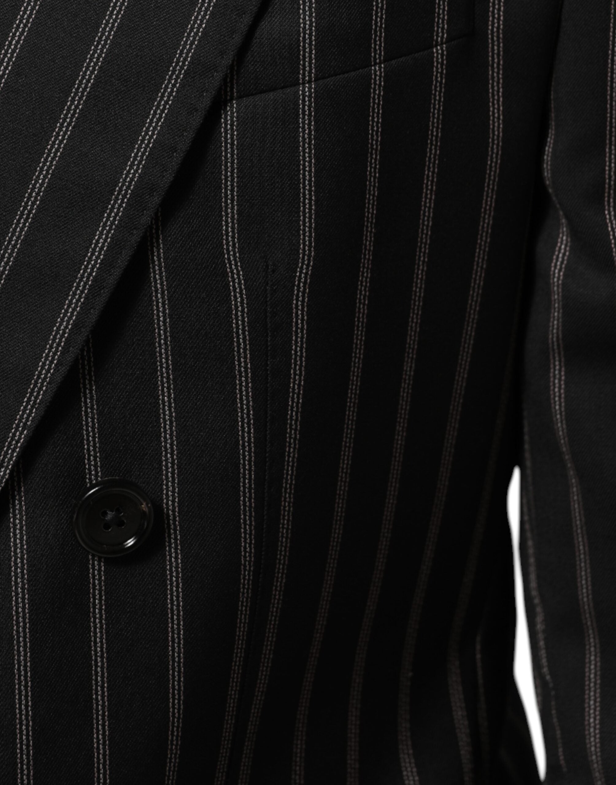 Dolce & Gabbana Dark Gray Stripes SICILIA 1 Button Suit Blazer
