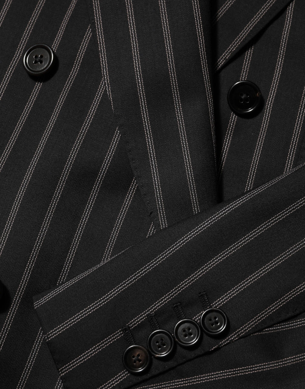 Dolce & Gabbana Dark Gray Stripes SICILIA 1 Button Suit Blazer