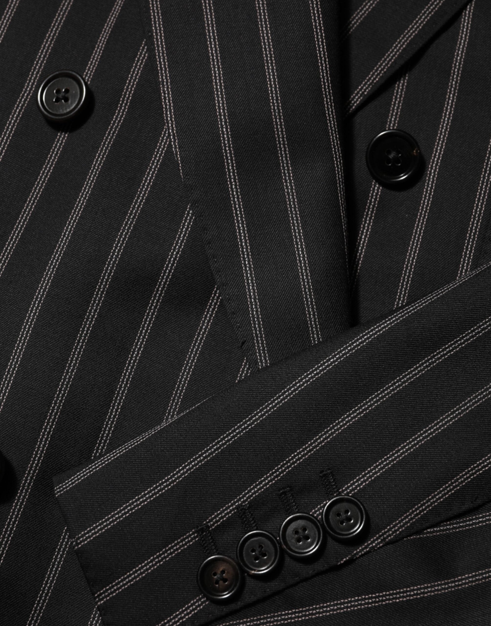 Dolce & Gabbana Dark Gray Stripes SICILIA 1 Button Suit Blazer