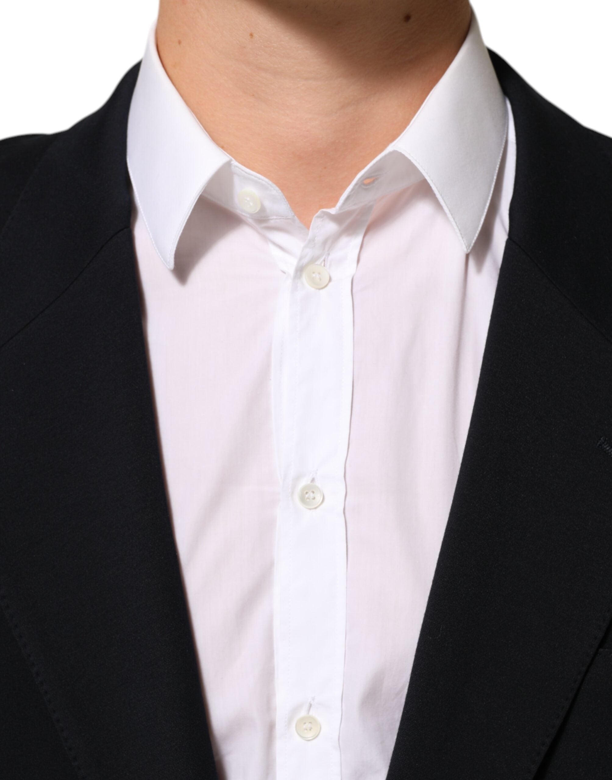 Dolce & Gabbana Dark Blue Viscose 2 Buttons Suit Jacket Blazer