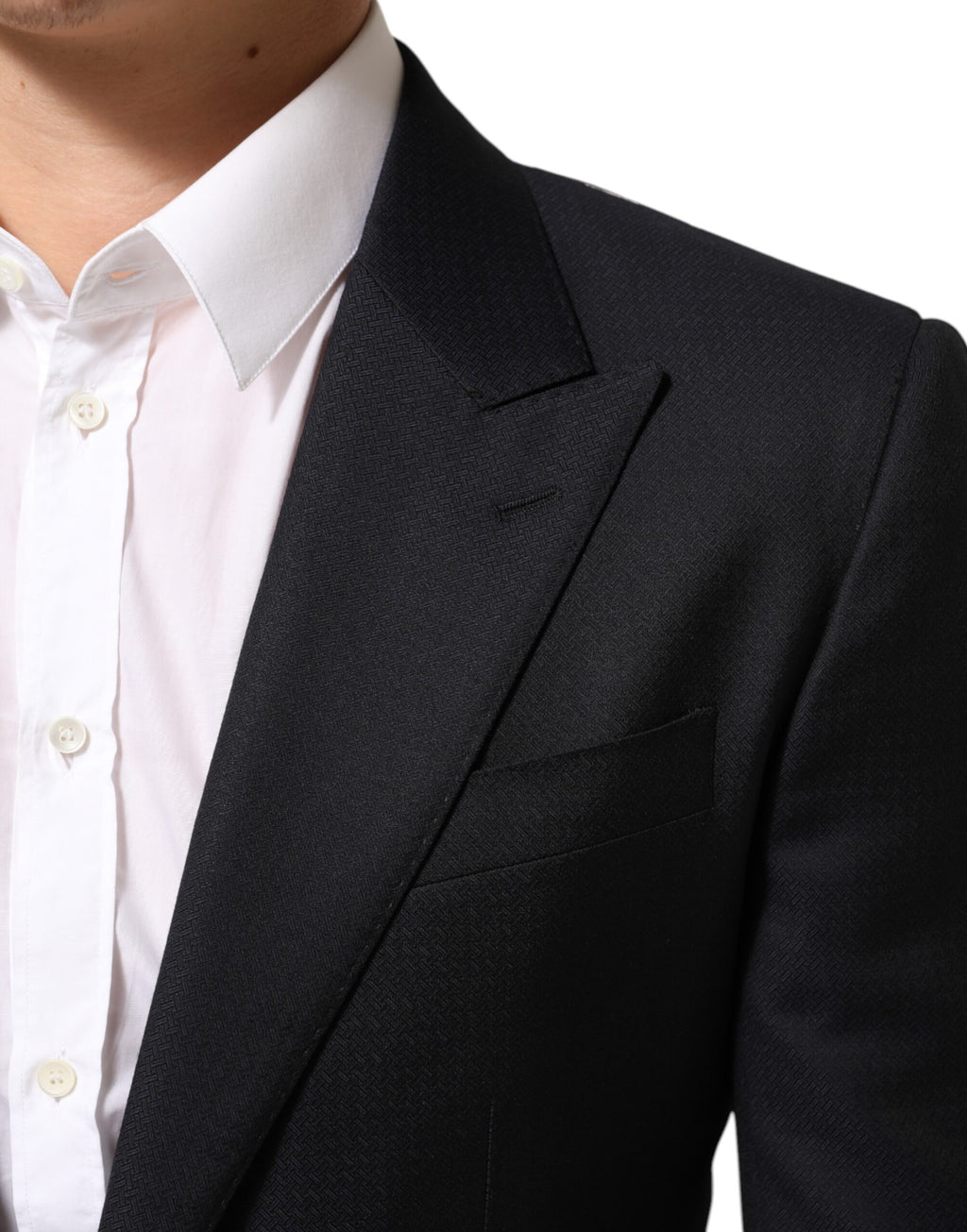 Dolce & Gabbana Dark Blue Wool NAPOLI 2 Button Men Suit Blazer