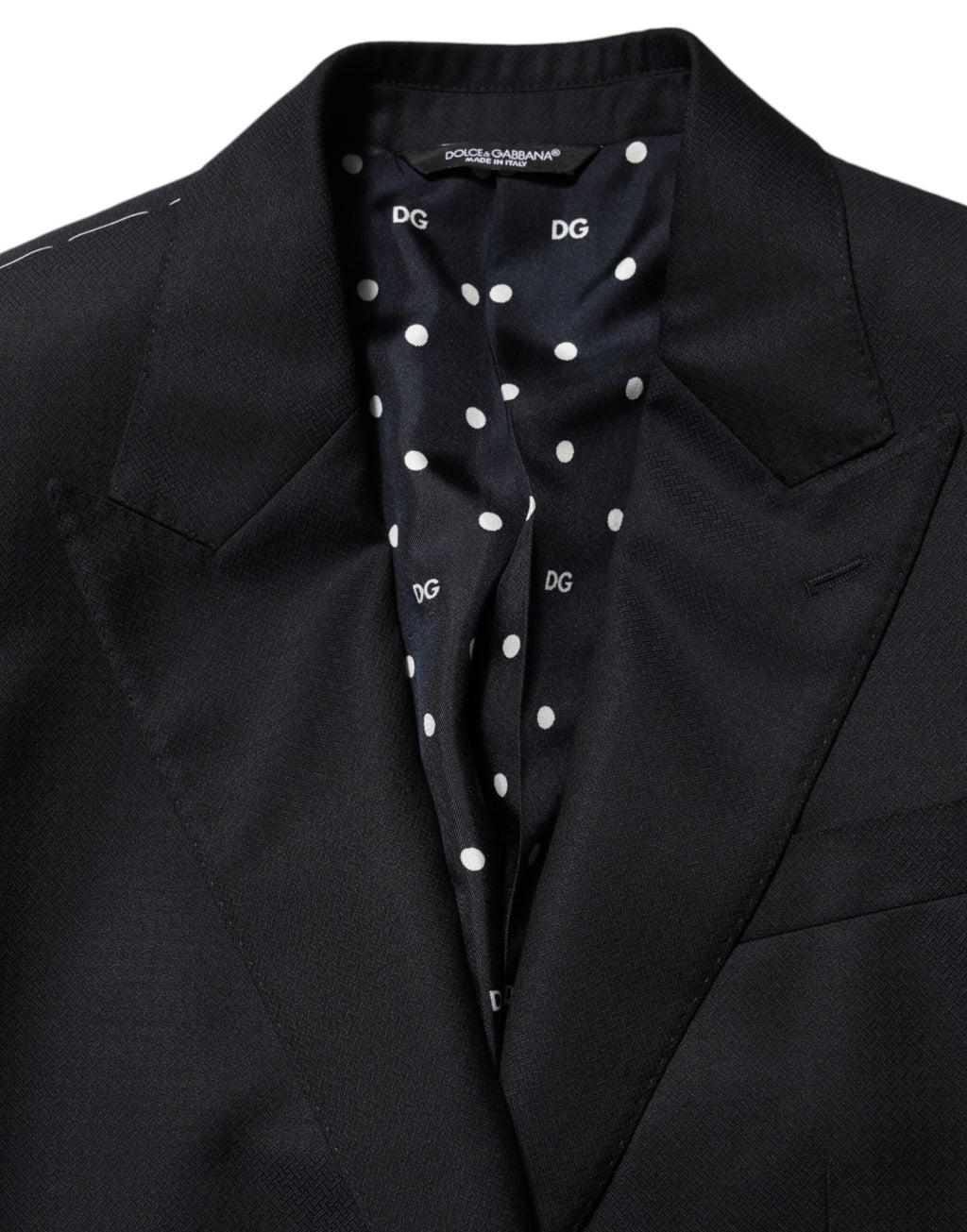 Dolce & Gabbana Dark Blue Wool NAPOLI 2 Button Men Suit Blazer