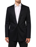 Dolce & Gabbana Blue Cotton 1 Button Suit Jacket Blazer