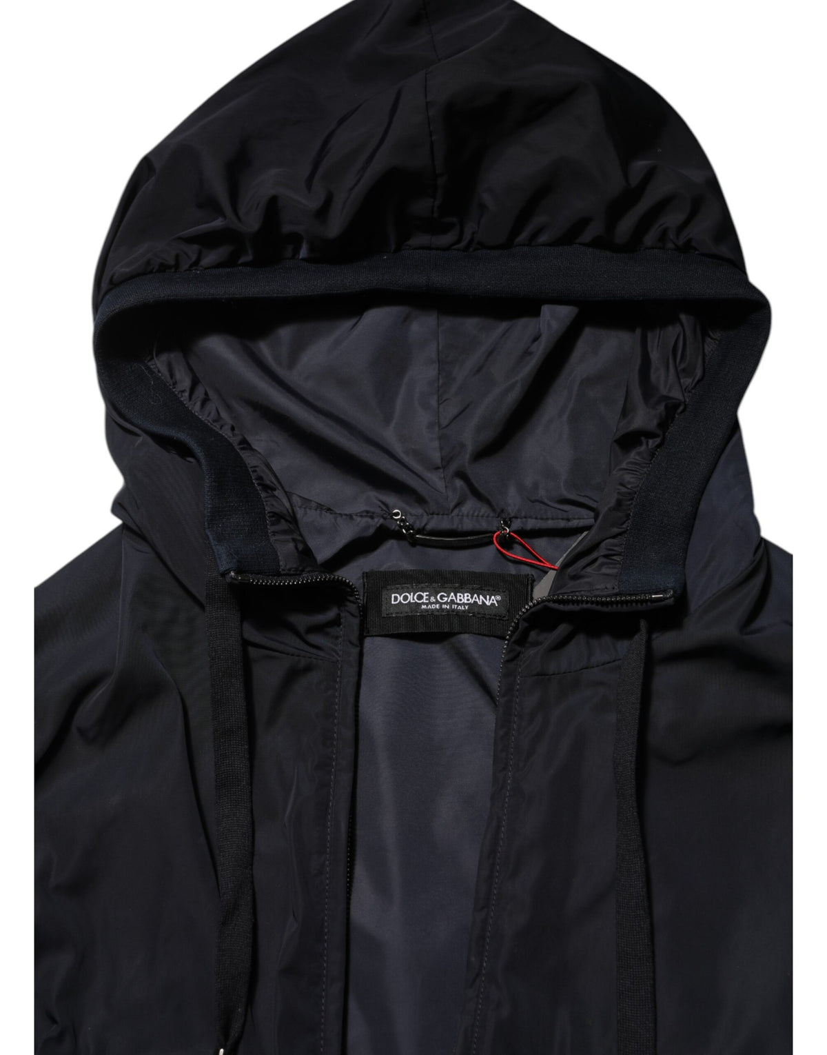 Dolce & Gabbana Blue Logo Tape Hooded Full Zip Bomber Jacket