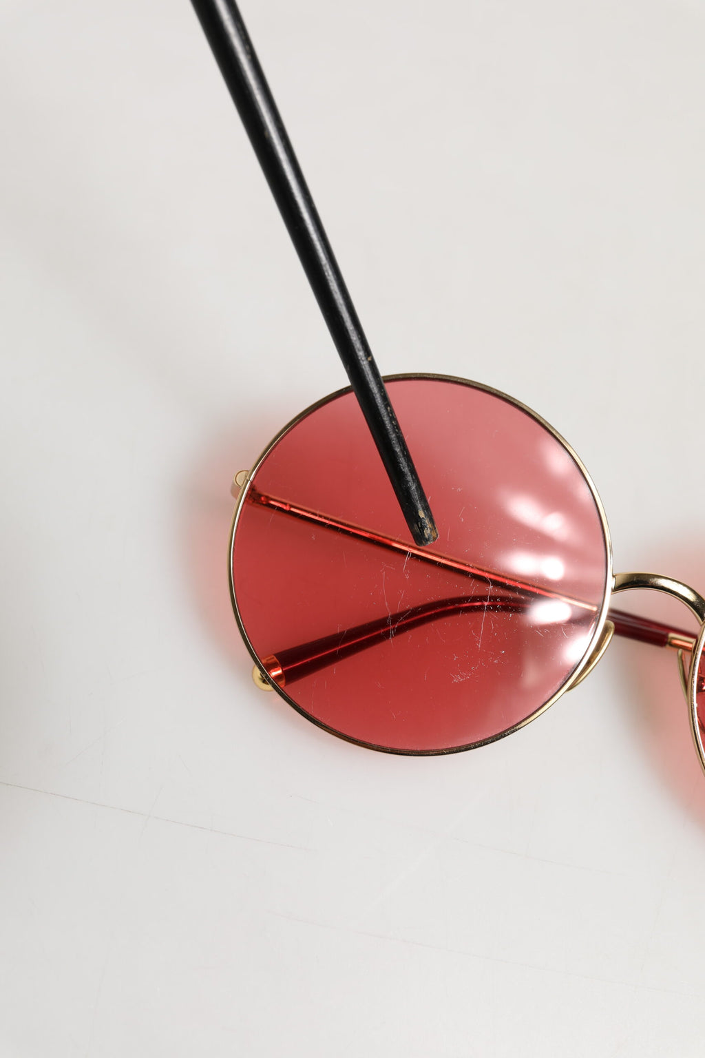 Dolce & Gabbana Pink Gold Metal Round Shades Eyewear Sunglasses