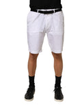Dolce & Gabbana White Cotton Stretch Men Bermuda Pants