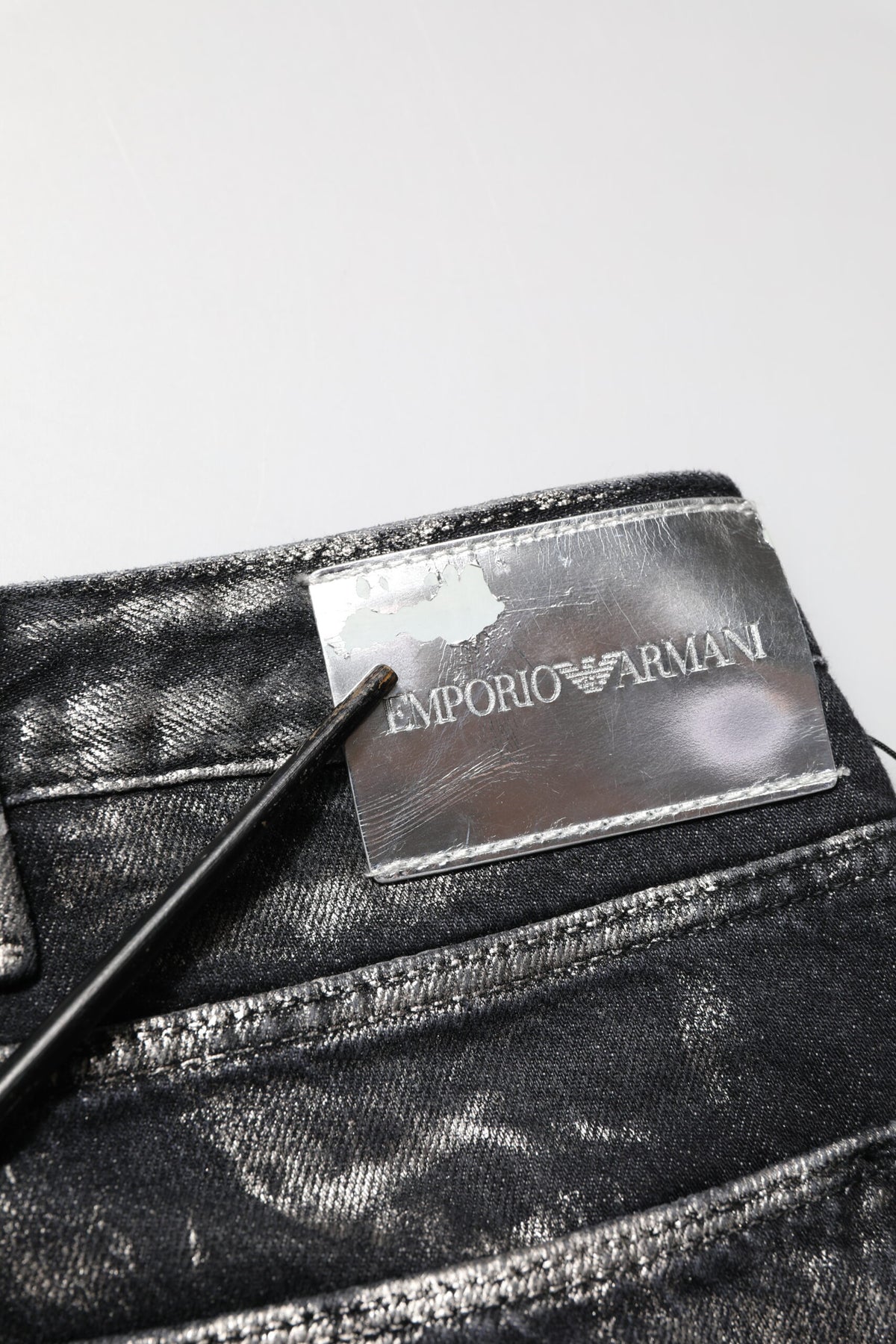 Emporio Armani Black Washed Slim Fit Men Denim Trouser Jeans