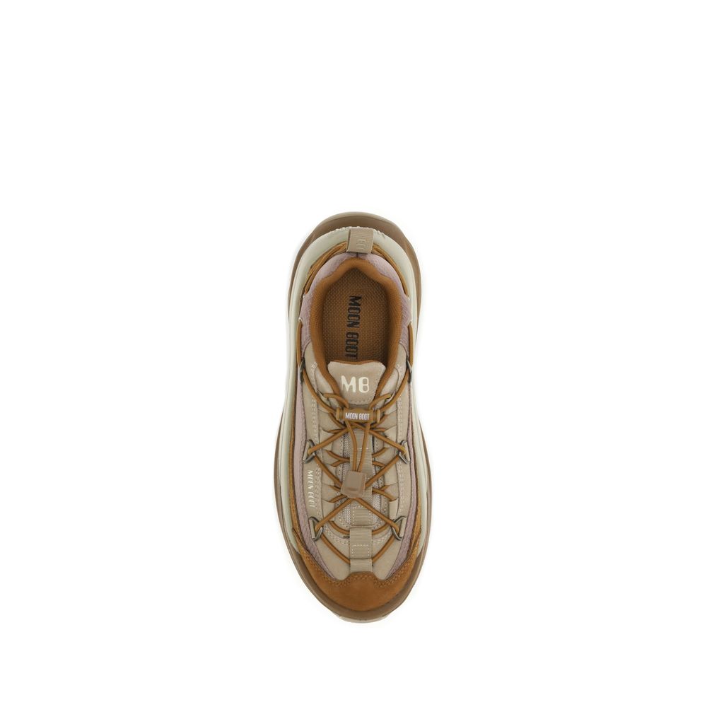 Moon Boot Brown Calf Leather Bos Taurus Athletic Sneakers