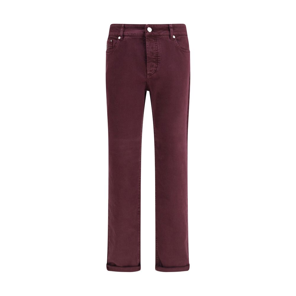 Brunello Cucinelli Multicolor Cotton Slim Fit Jeans