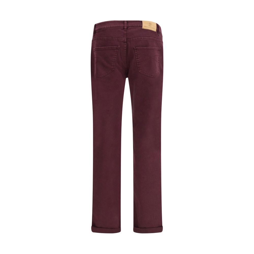 Brunello Cucinelli Multicolor Cotton Slim Fit Jeans