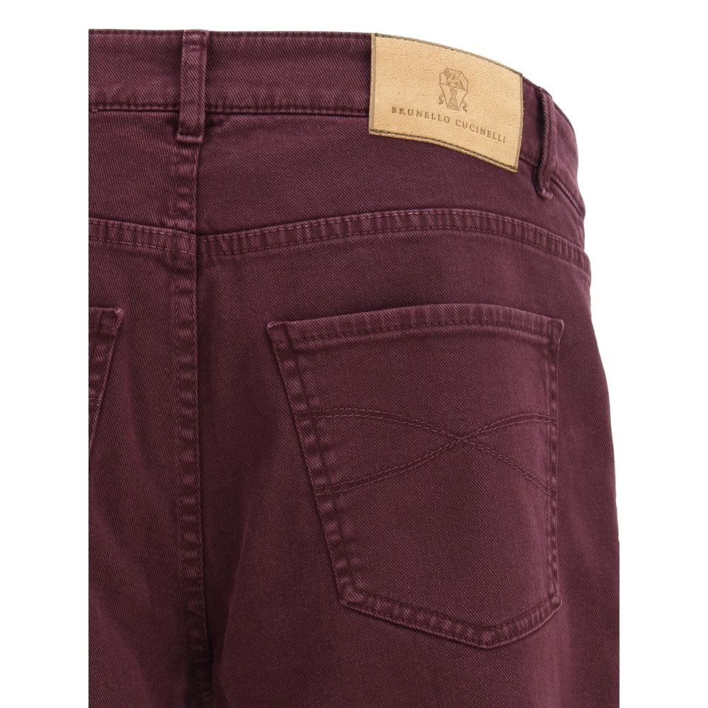 Brunello Cucinelli Multicolor Cotton Slim Fit Jeans