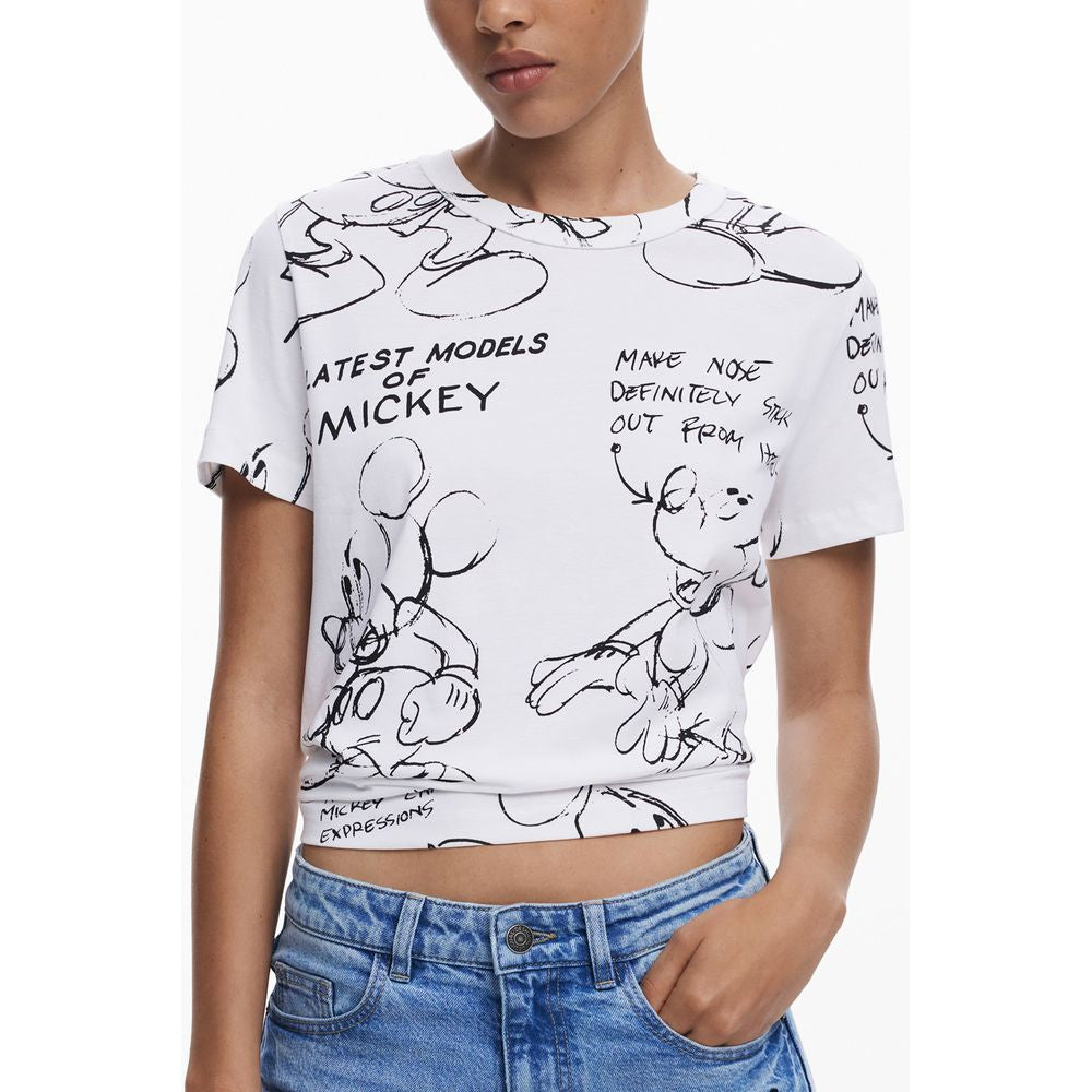 Desigual Bianco Cotton Women T-Shirt