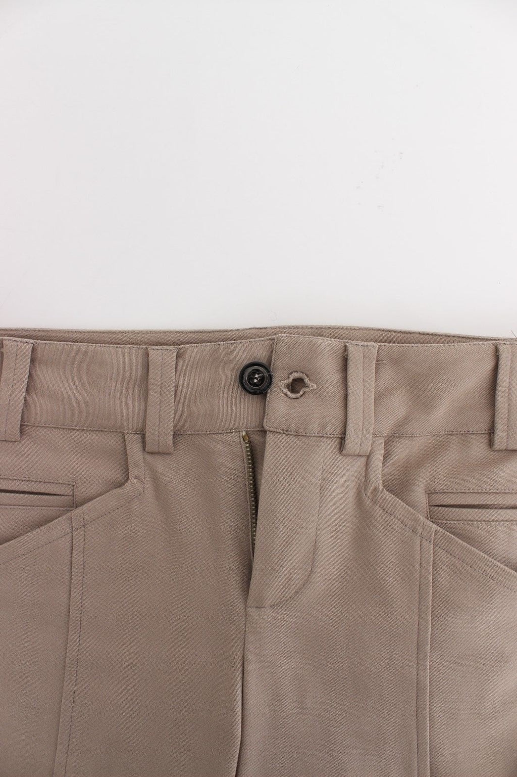 Cavalli Class Beige Dress Skinny Slim Straight Chinos Pants