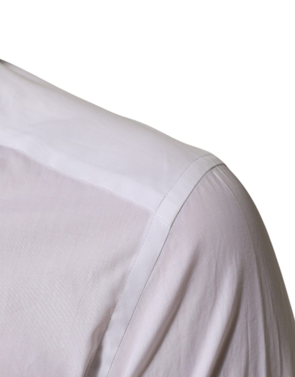 Dolce & Gabbana White Logo Cotton Collared GOLD Dress Shirt