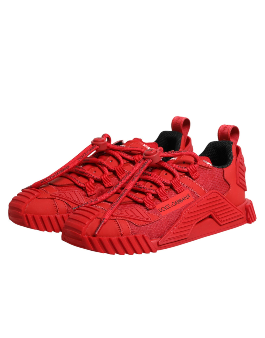 Dolce & Gabbana Red Logo Lace Low Top NS1 Sneakers Shoes