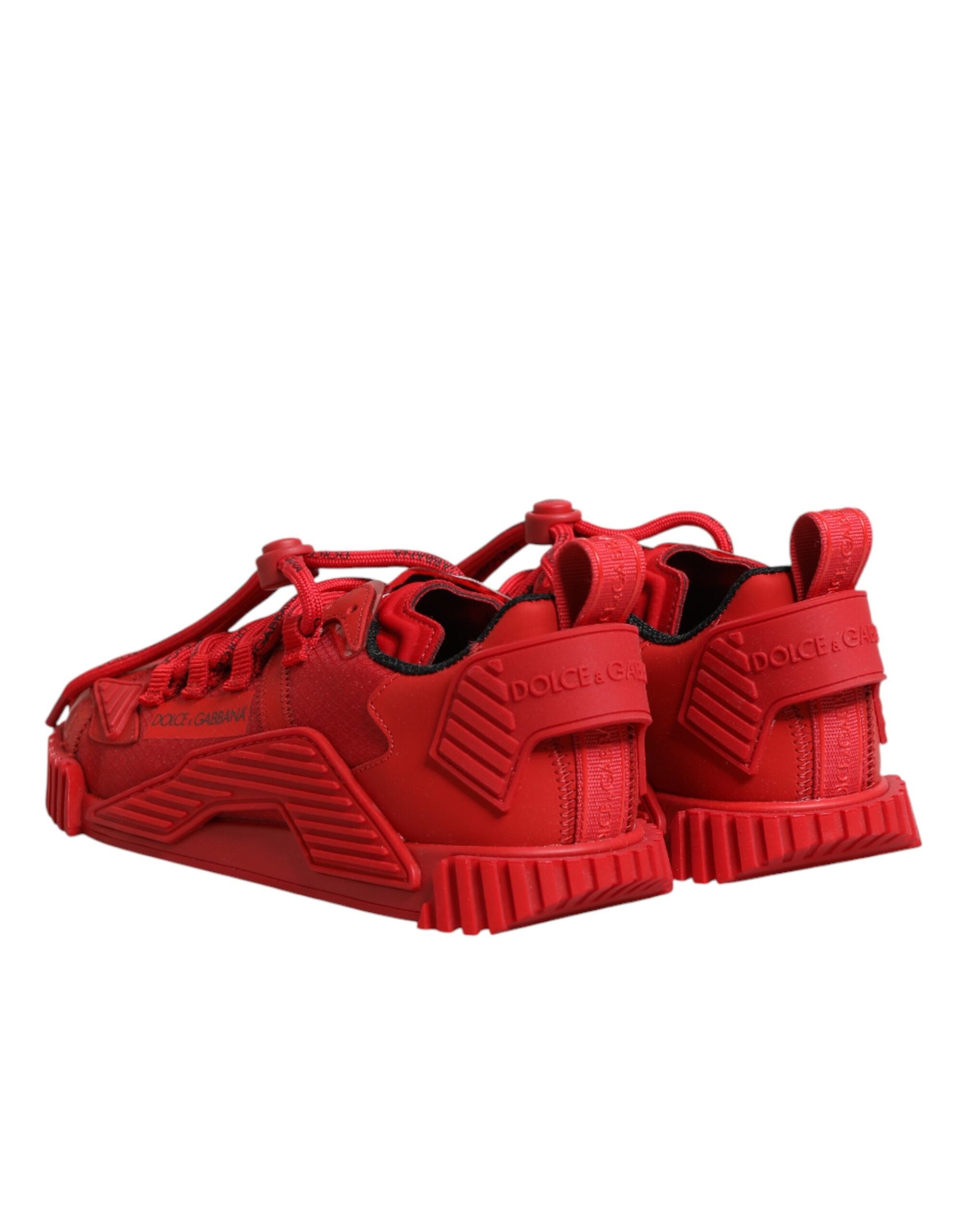 Dolce & Gabbana Red Logo Lace Low Top NS1 Sneakers Shoes