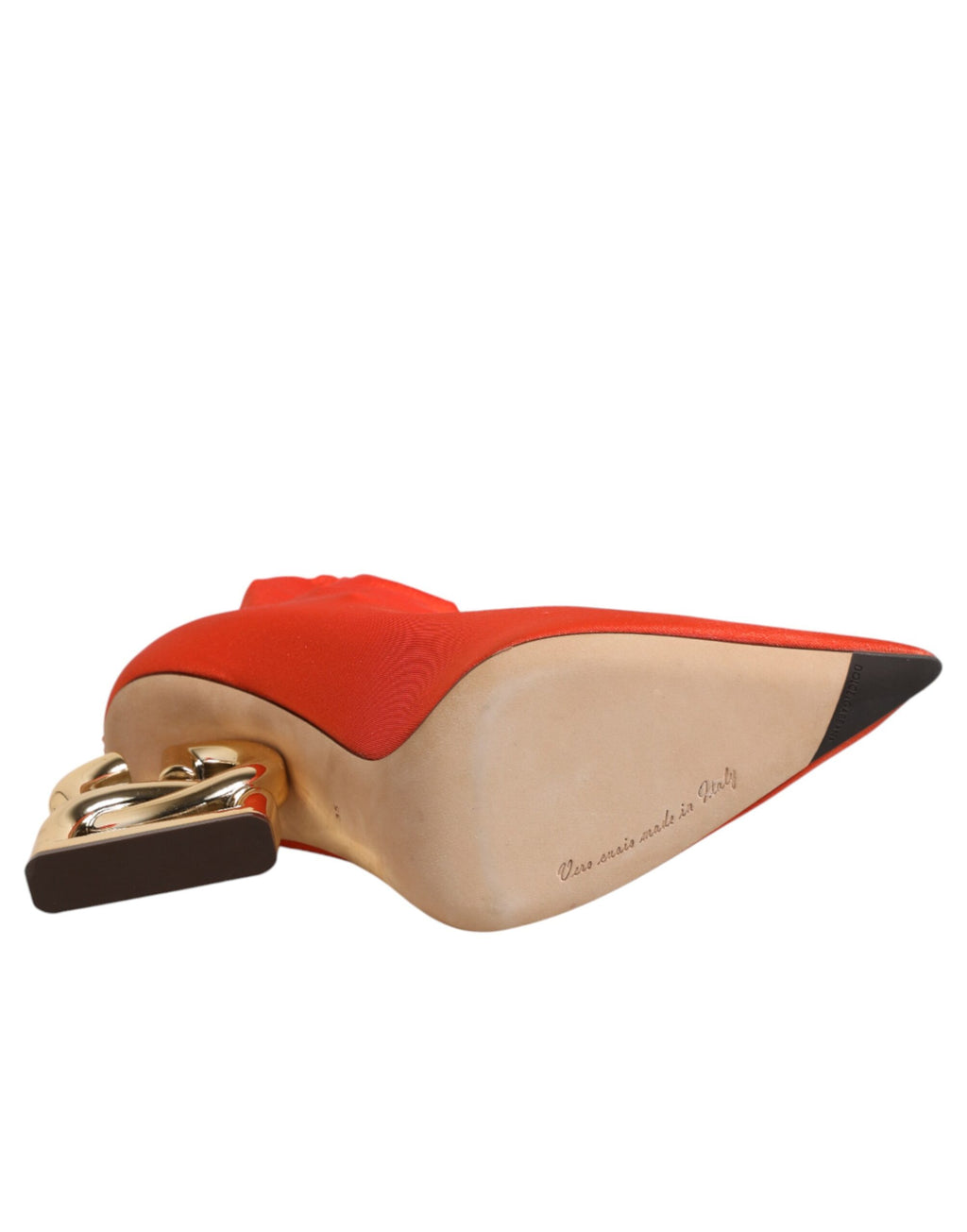 Dolce & Gabbana Orange DG Logo Heels Ankle Boots Shoes