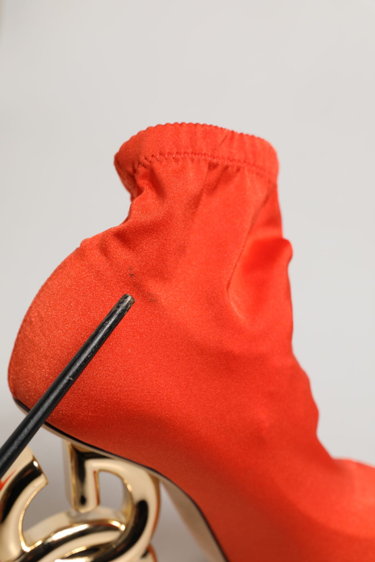 Dolce & Gabbana Orange DG Logo Heels Ankle Boots Shoes