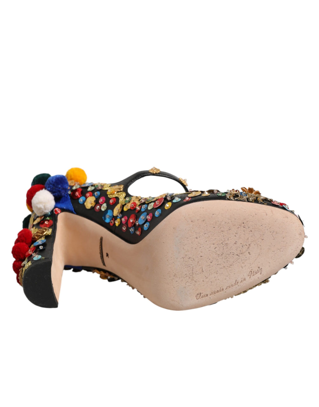 Dolce & Gabbana Black Gold Embellished MARY JANES Pumps  Shoes