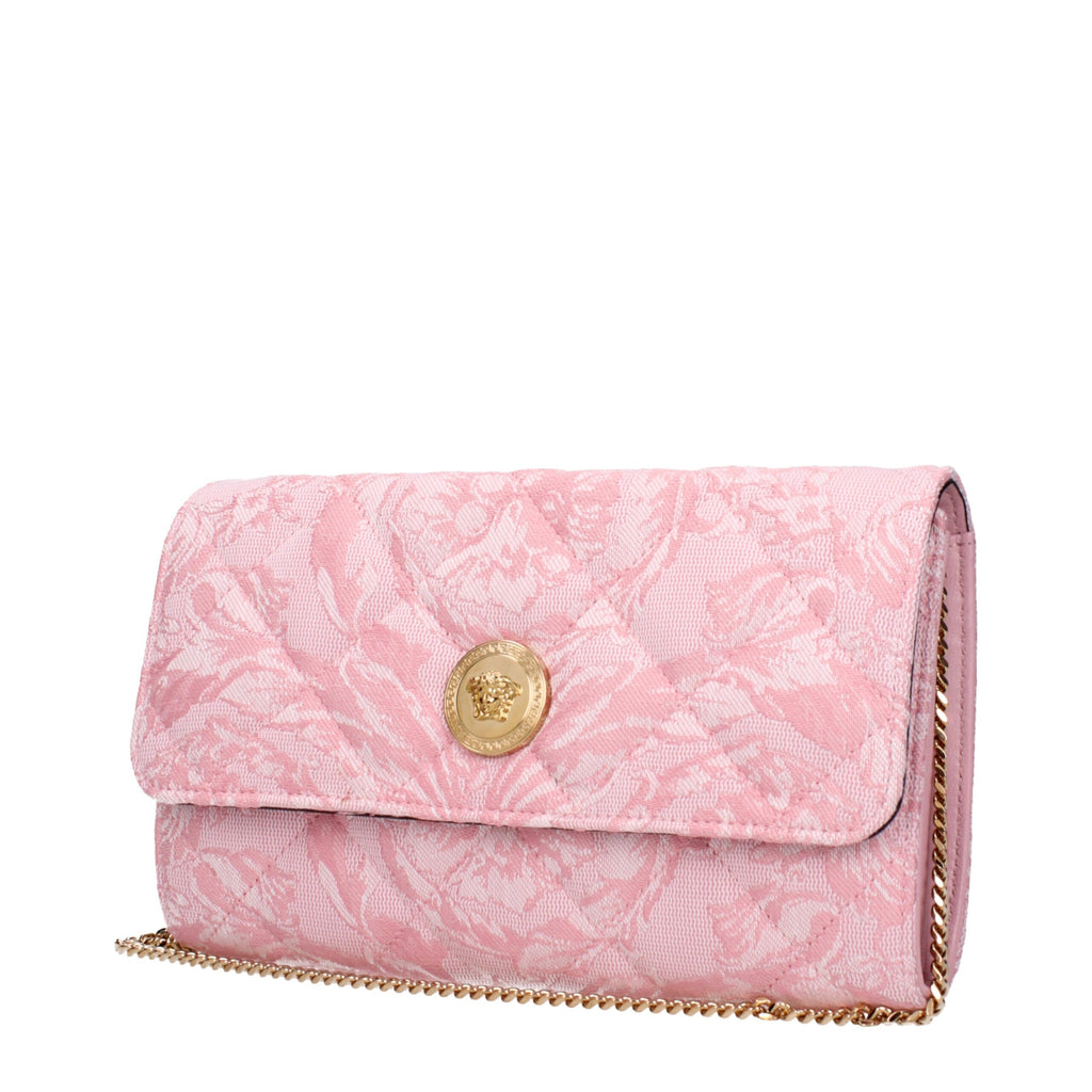 Versace Pink Fabric Clutch Bag