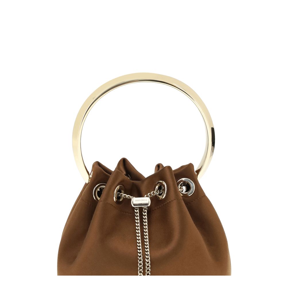 Jimmy Choo Brown Silk Backet Bag